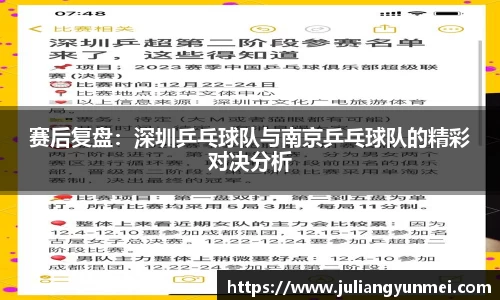 赛后复盘：深圳乒乓球队与南京乒乓球队的精彩对决分析