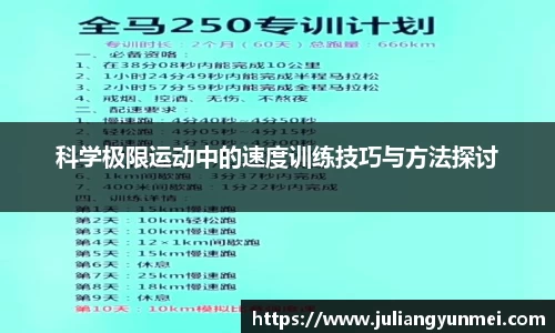 科学极限运动中的速度训练技巧与方法探讨