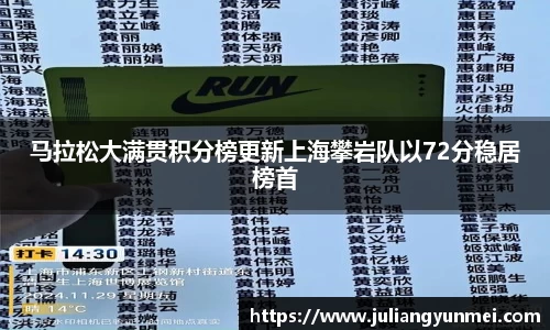 马拉松大满贯积分榜更新上海攀岩队以72分稳居榜首